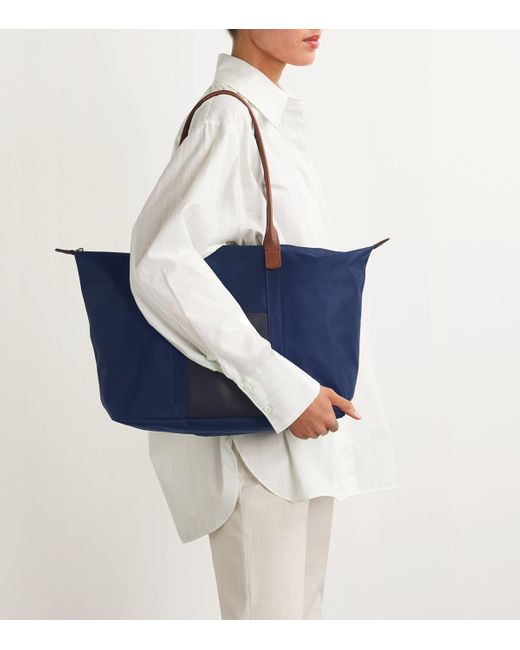 Harrods Blue Medium Nylon Tote Bag