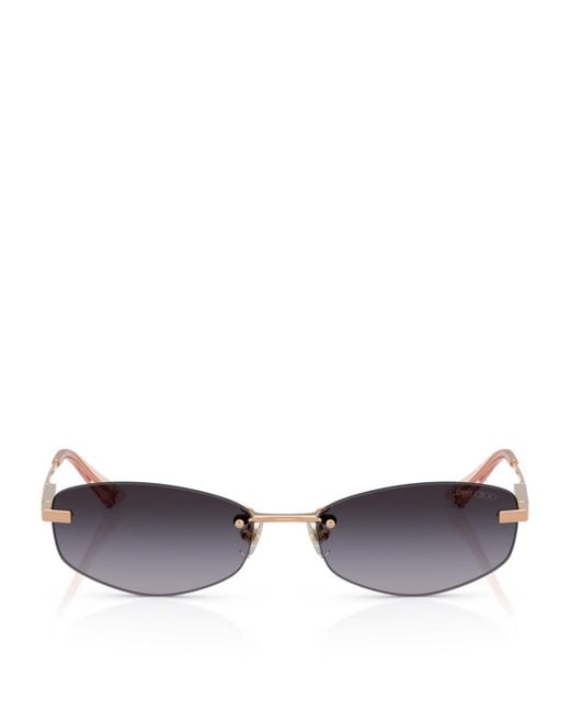 Jimmy Choo Pink Wire Oval Sunglasses