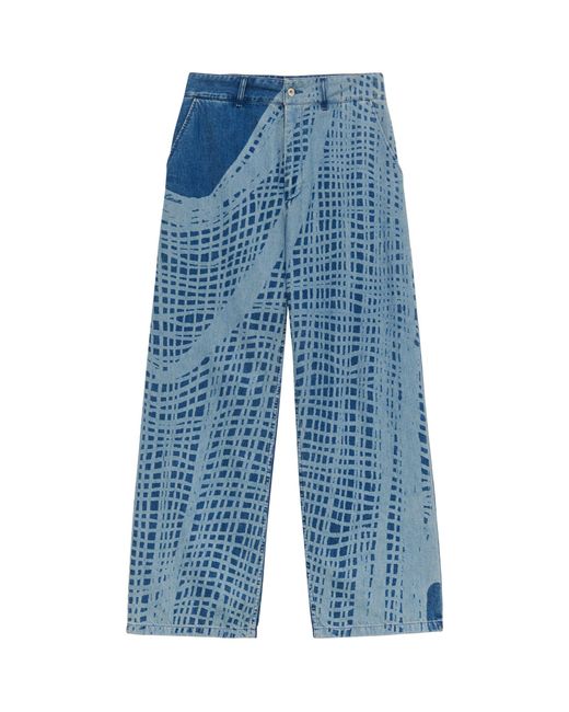 Loewe Blue X Paula's Ibiza Abstract Wide-leg Jeans