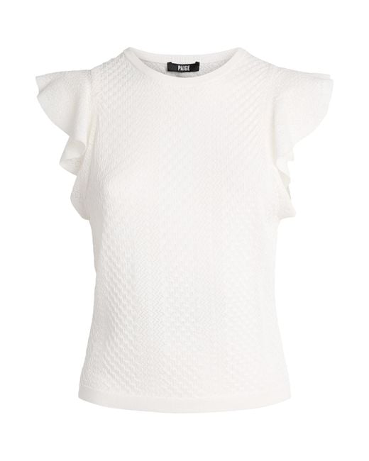 PAIGE White Ruffled Margo Tank Top