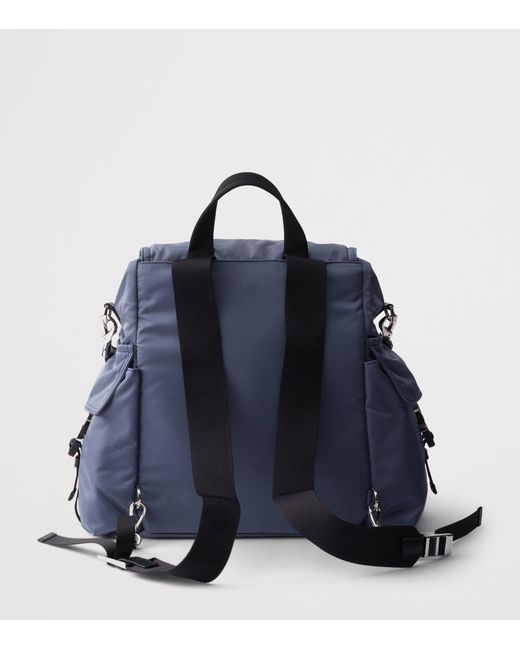 Prada Blue Large Re-Nylon-Leather Explore Backpack for men