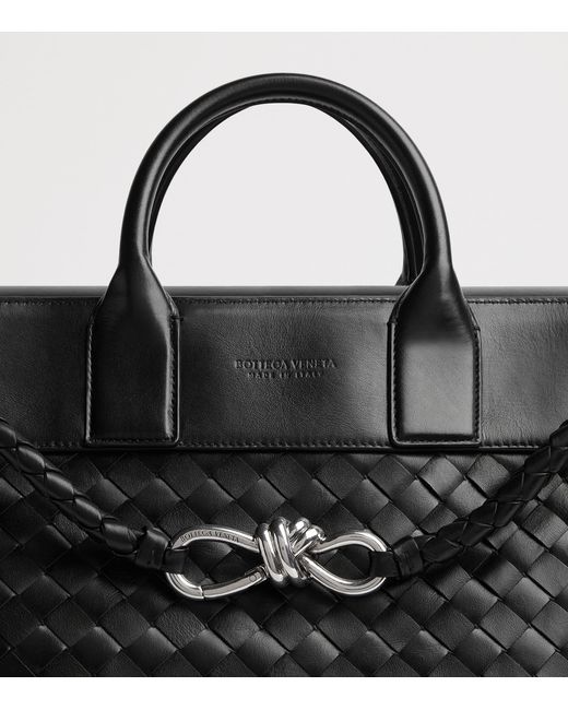 Bottega Veneta Black Leather Andiamo Voyager Cross-Body Bag for men