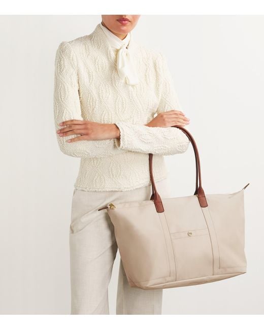 Harrods Natural Medium Nylon Tote Bag