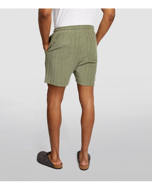 Oliver Spencer Green Terry Towelling Weston Shorts for men