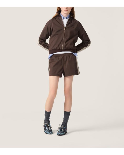 Miu Miu Brown Cotton Twill Blouson Jacket
