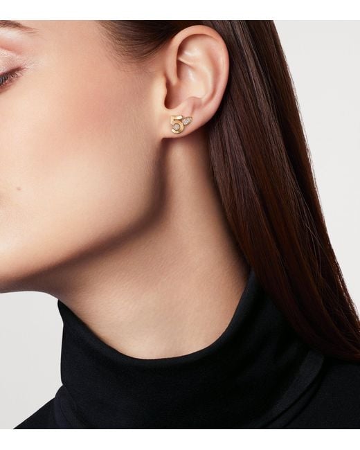 Chanel Metallic And Diamond Extrait De N°5 Stud Earrings