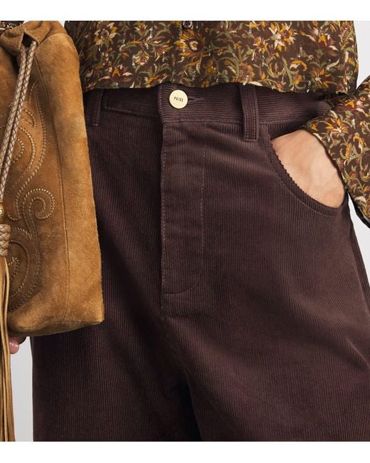 PAIGE Brown Corduroy Arellia High-Rise Trousers