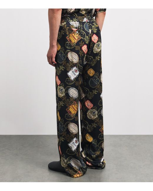 Rhude Black Bandana Print Wide-Leg Trousers for men