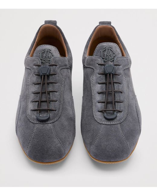 Dunhill Blue Suede Automotive Davies Sneakers for men