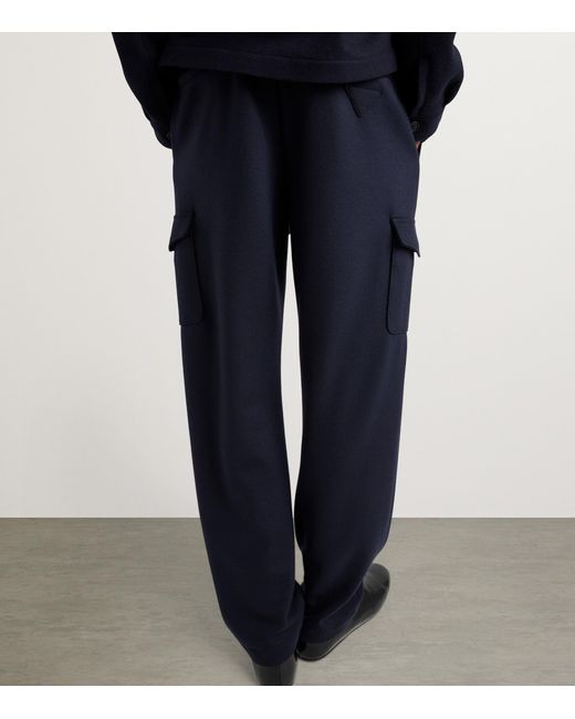 Prada Blue Cashmere-Wool Cargo Sweatpants for men