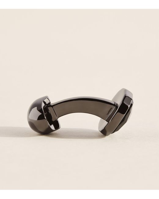 Babette Wasserman Black Rhodium-Plated Swarovski Crystal Cufflinks for men