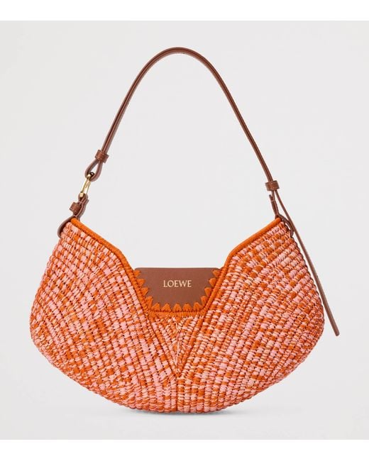 Loewe Orange X Paula's Ibiza Medium Raffia Swing Shoulder Bag