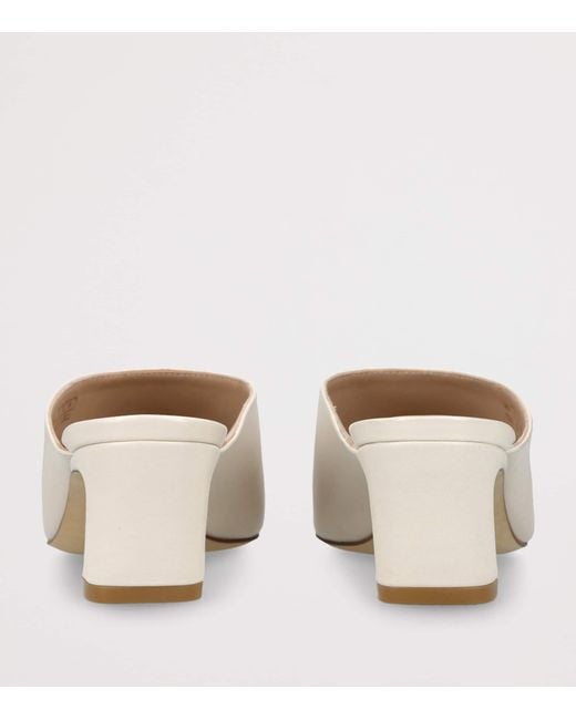 Stuart Weitzman White Leather Stassi Mules 50