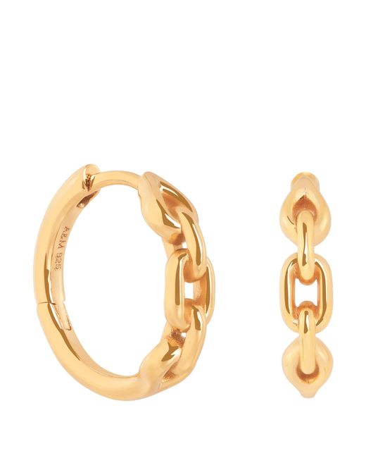 Astrid & Miyu Metallic Plated Hardware Link Hoop Earrings