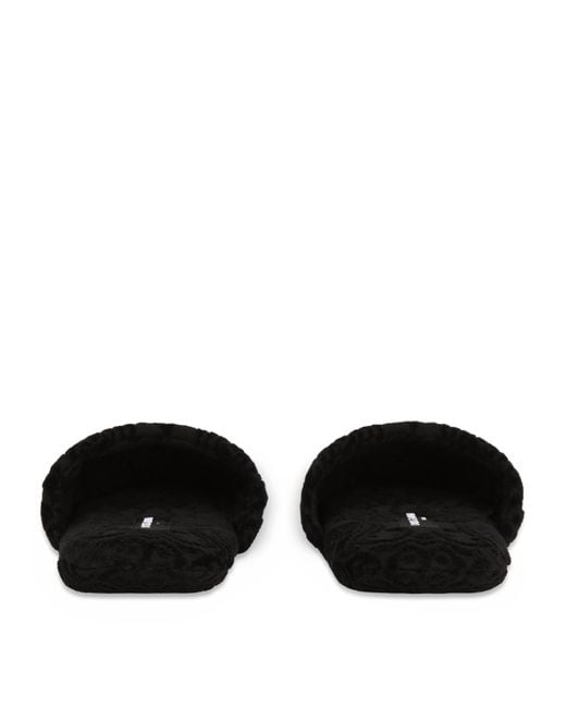 Dolce & Gabbana Black Dg Logo Slippers for men