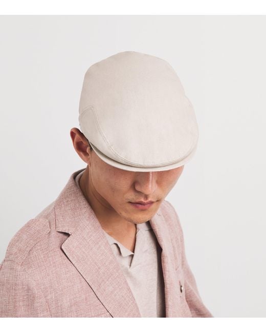 Eleventy Natural Cotton Flat Cap for men