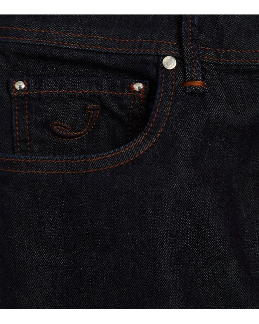 Jacob Cohen Blue Snakeskin-patch Slim Jeans for men