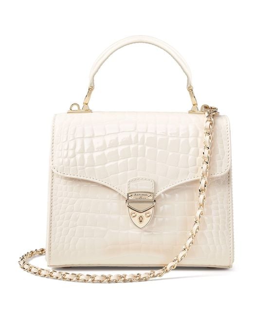Aspinal Natural Midi Mayfair Top-Handle Bag