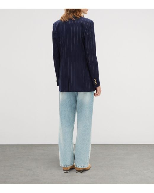The Kooples Blue Stripe Double-Breasted Blazer