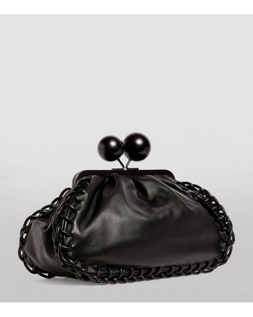 Weekend by Maxmara Black Medium Nappa Leather Pasticcino Bag