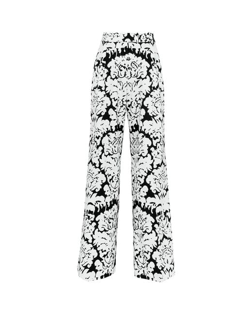 Alexander McQueen White Damask Tailored Trousers