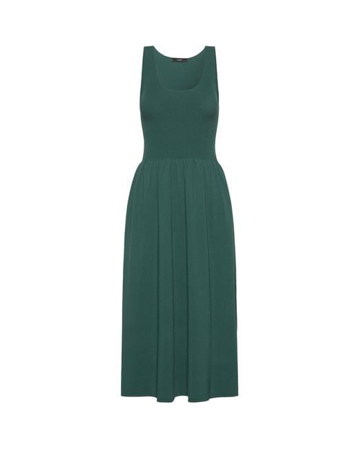 Weekend by Maxmara Green Rib-Knit Midi Dress
