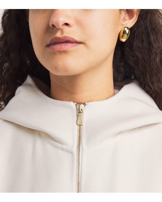 Eleventy White Wool Hooded Coat