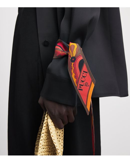 Emilio Pucci Red Silk Printed Scarf