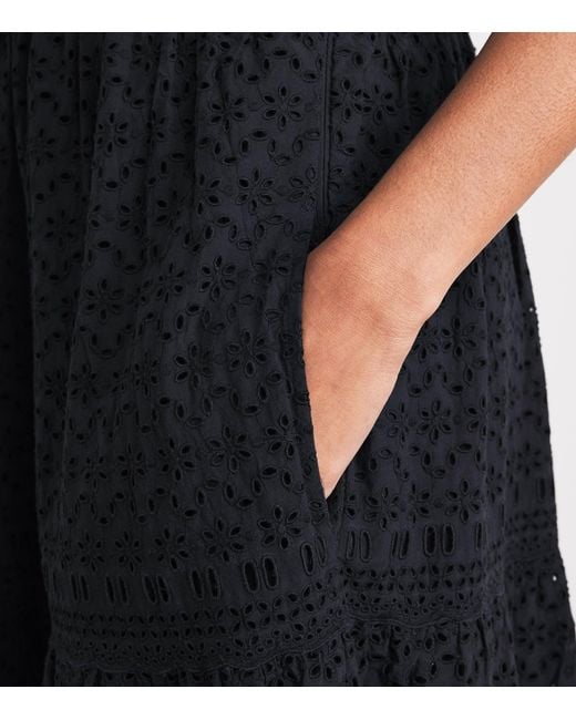 Ulla Johnson Blue Broderie Anglaise Constance Maxi Dress