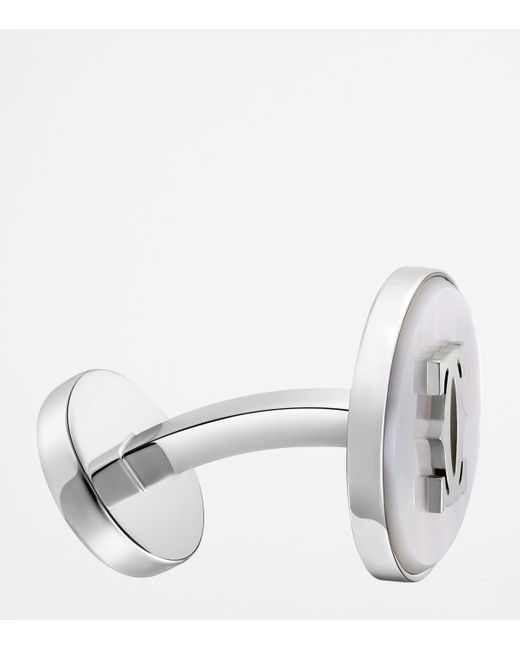 Cartier Metallic Sterling Double C De Cufflinks for men