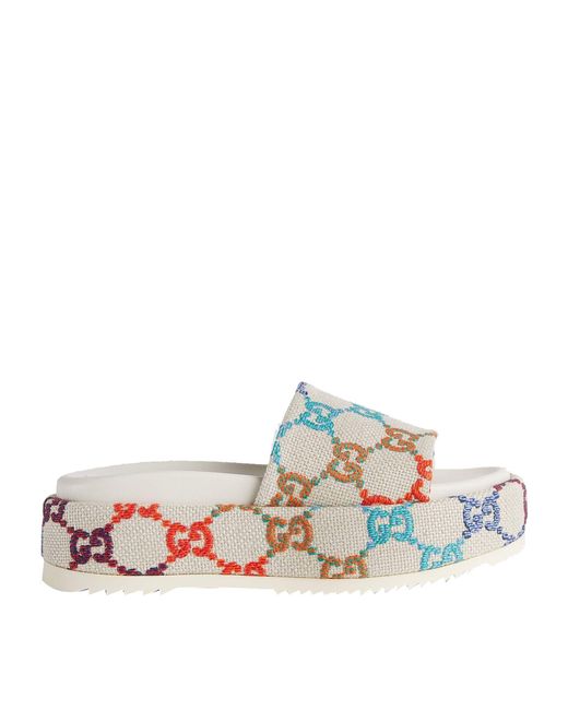 Gucci Multicolor Platform Slide Sandal