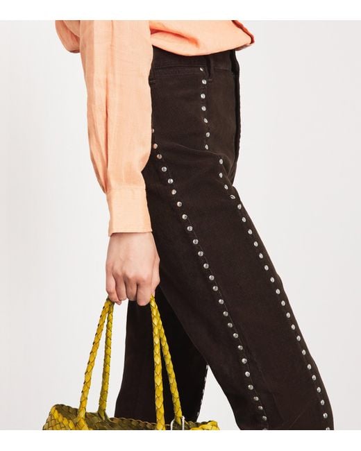 Polo Ralph Lauren Black Corduroy Studded Straight Trousers