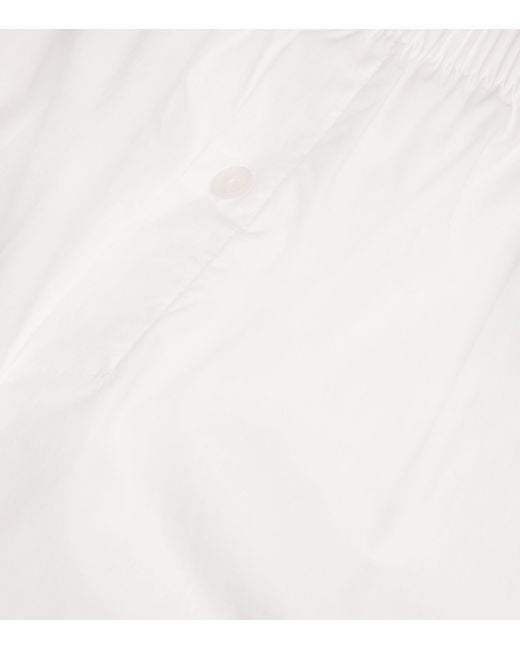 Hanro White Woven Plain Boxer Shorts for men