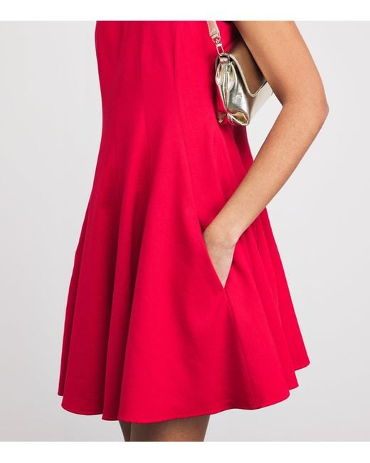Maje Red Linen-Blend Mini Dress