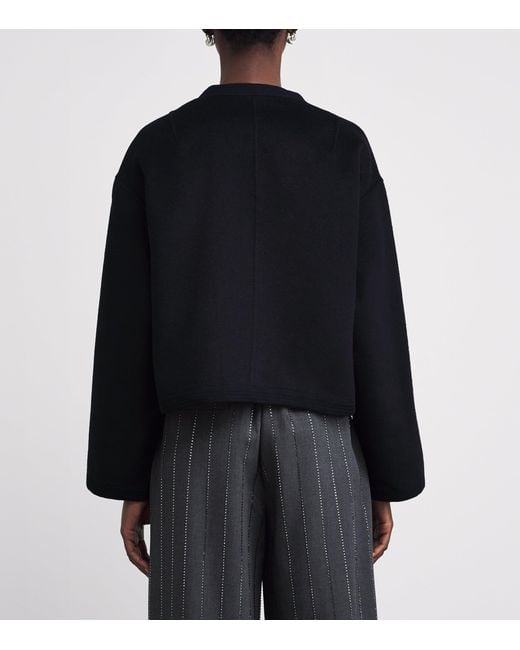 Maje Blue Wool-Blend Double-Faced Jacket