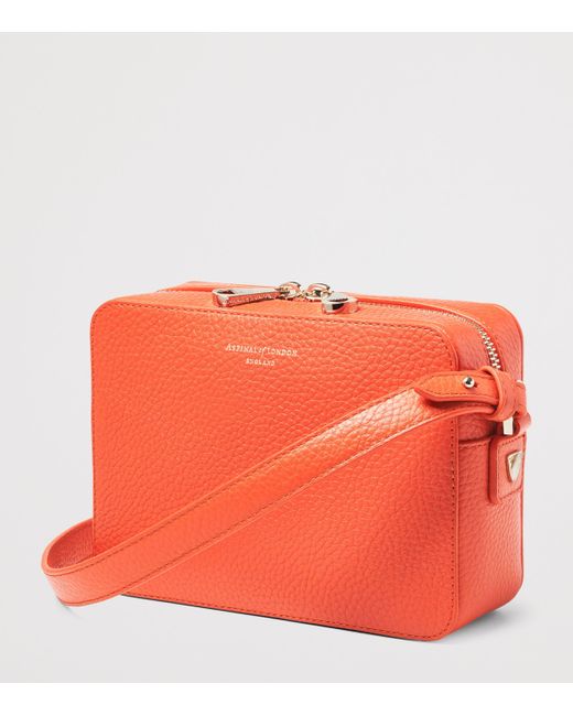 Aspinal Red Leather Camera Bag