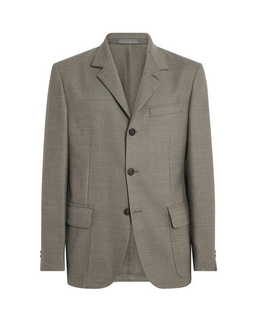 Corneliani Green Virgin Wool Jacket for men