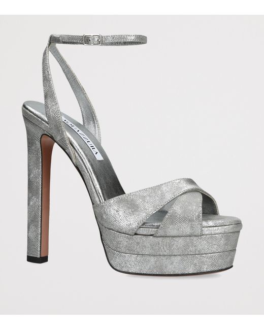 Aquazzura White Leather Divine Sandals 130