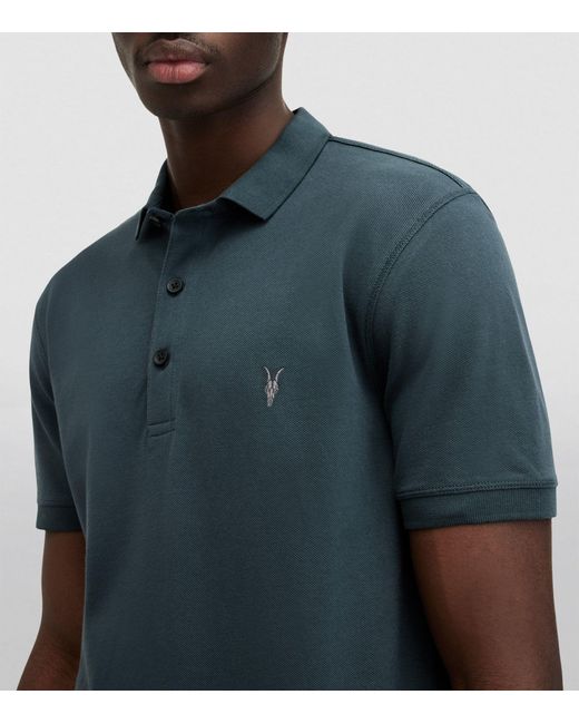 AllSaints Green Cotton Reform Polo Shirt for men