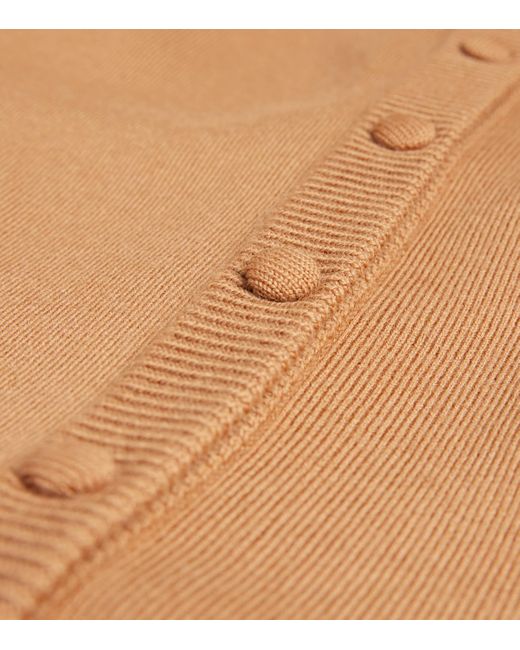 Victoria Beckham Brown Button-Detail Midi Skirt