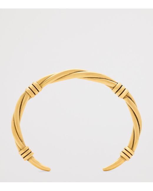Saint Laurent Metallic Twisted Thread Open Cuff Bracelet