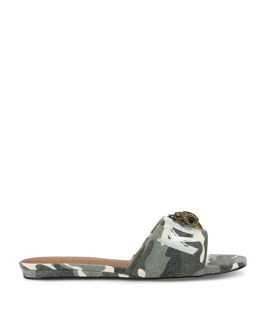 Kurt Geiger Green Camouflage Kensington Sandals