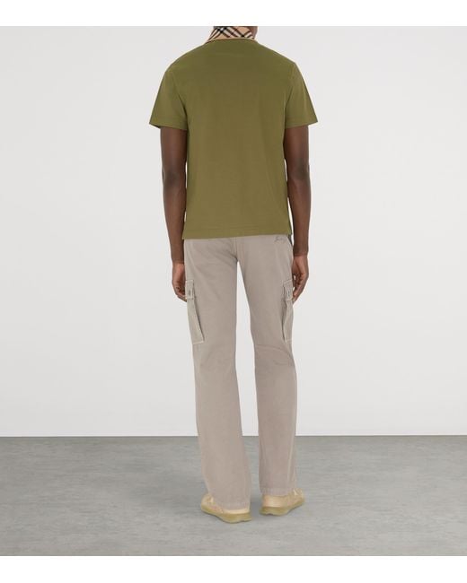 Burberry Green Cotton Piqué Slim Polo Shirt for men