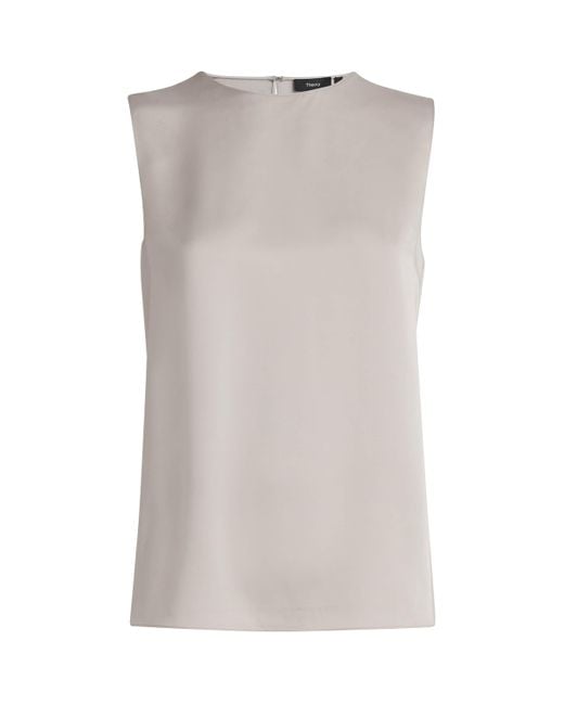 Theory Gray Silk Shell Blouse