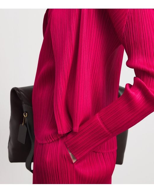 Pleats Please Issey Miyake Red New Colorful Basics Cardigan