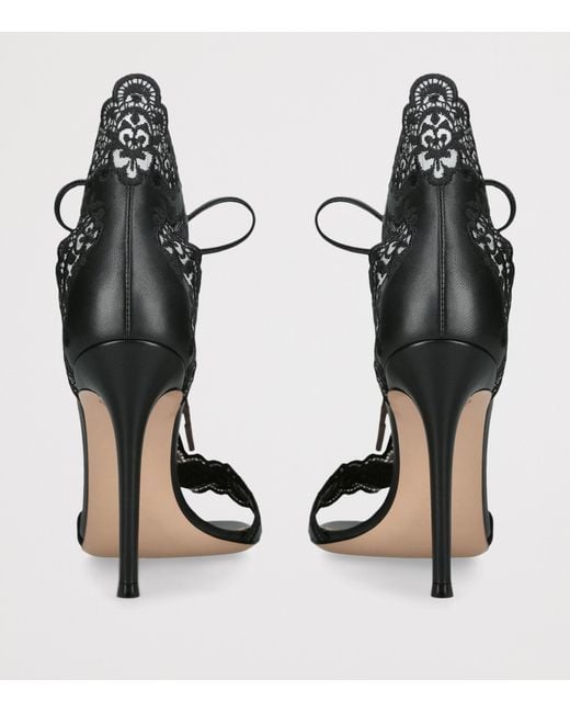 Gianvito Rossi Black Leather Evie Sandals 105