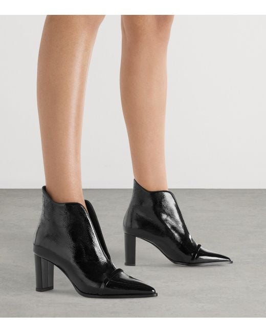 Malone Souliers Black Patent Leather Clara Ankle Boots 70