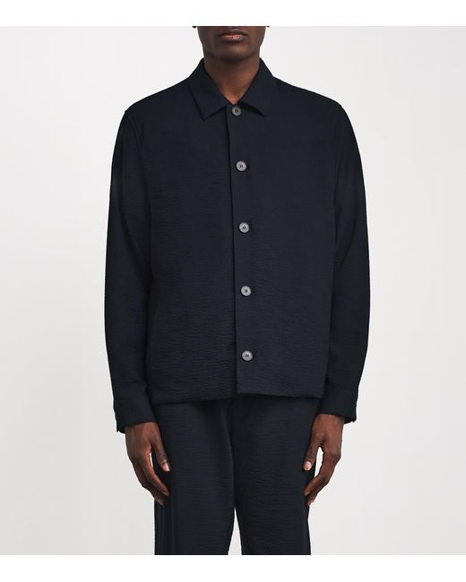 Sunspel Blue Stretch-Wool Seersucker Jacket for men
