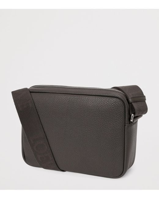 Loewe Black Medium Leather Pebble Messenger Bag for men