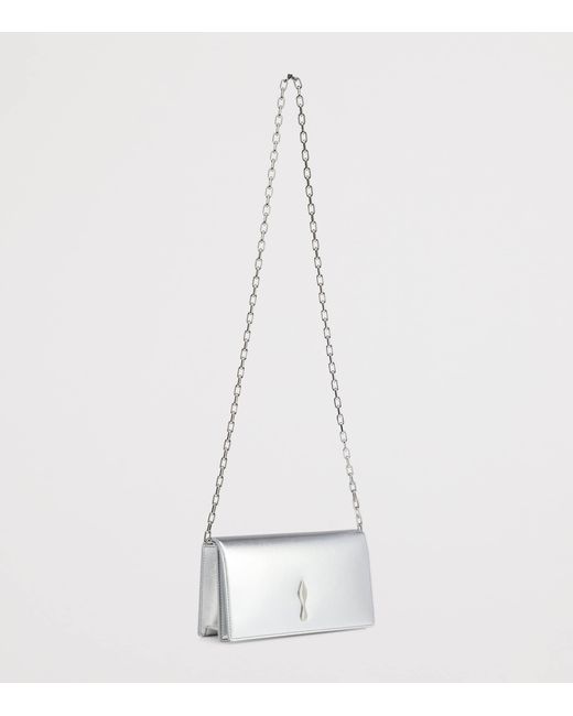 Christian Louboutin Gray Bettina Patent Leather Clutch Bag